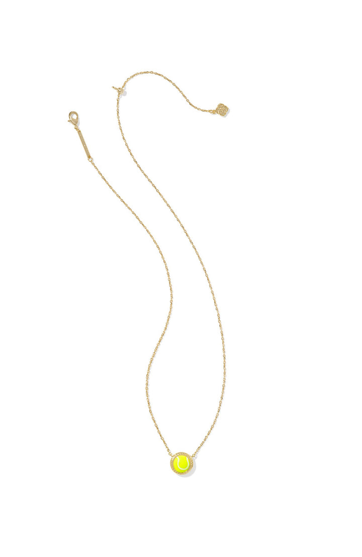 Kendra Scott: Tennis Short Pendant Necklace in Chartreuse Magnesite