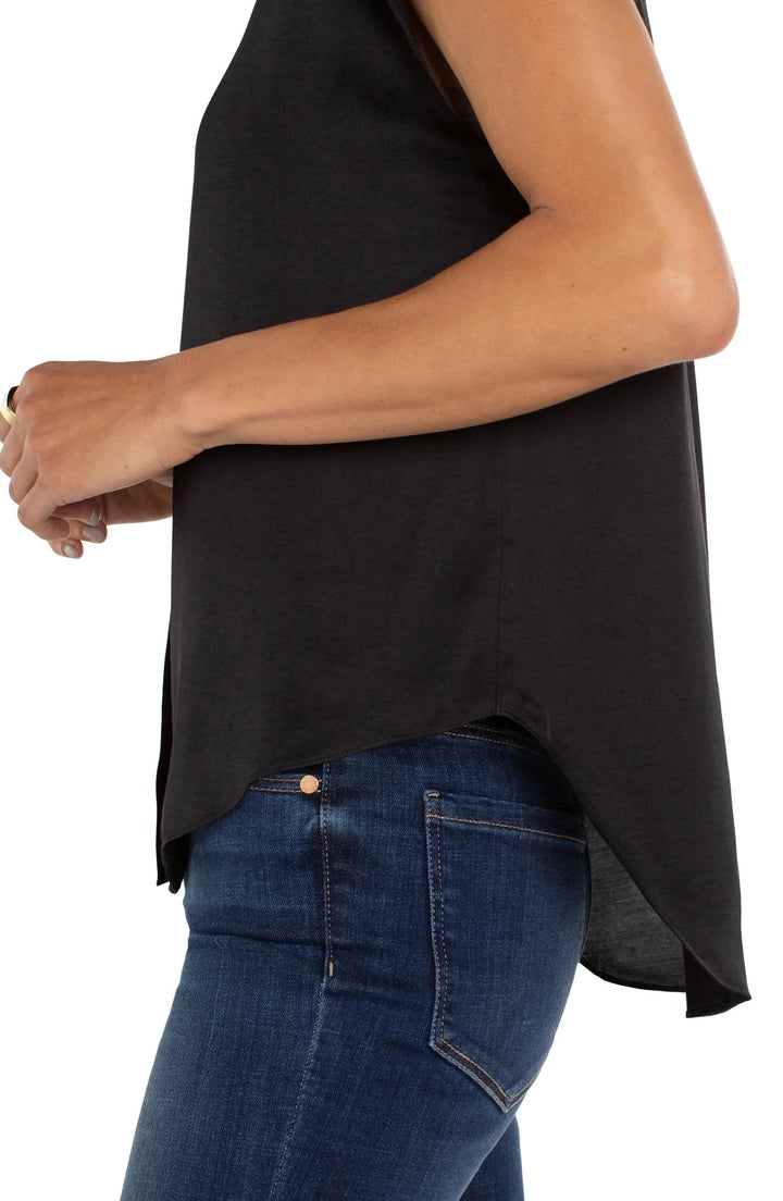 Liverpool: Dolman Sleeve Front Woven Blouse in Black LM841VS1