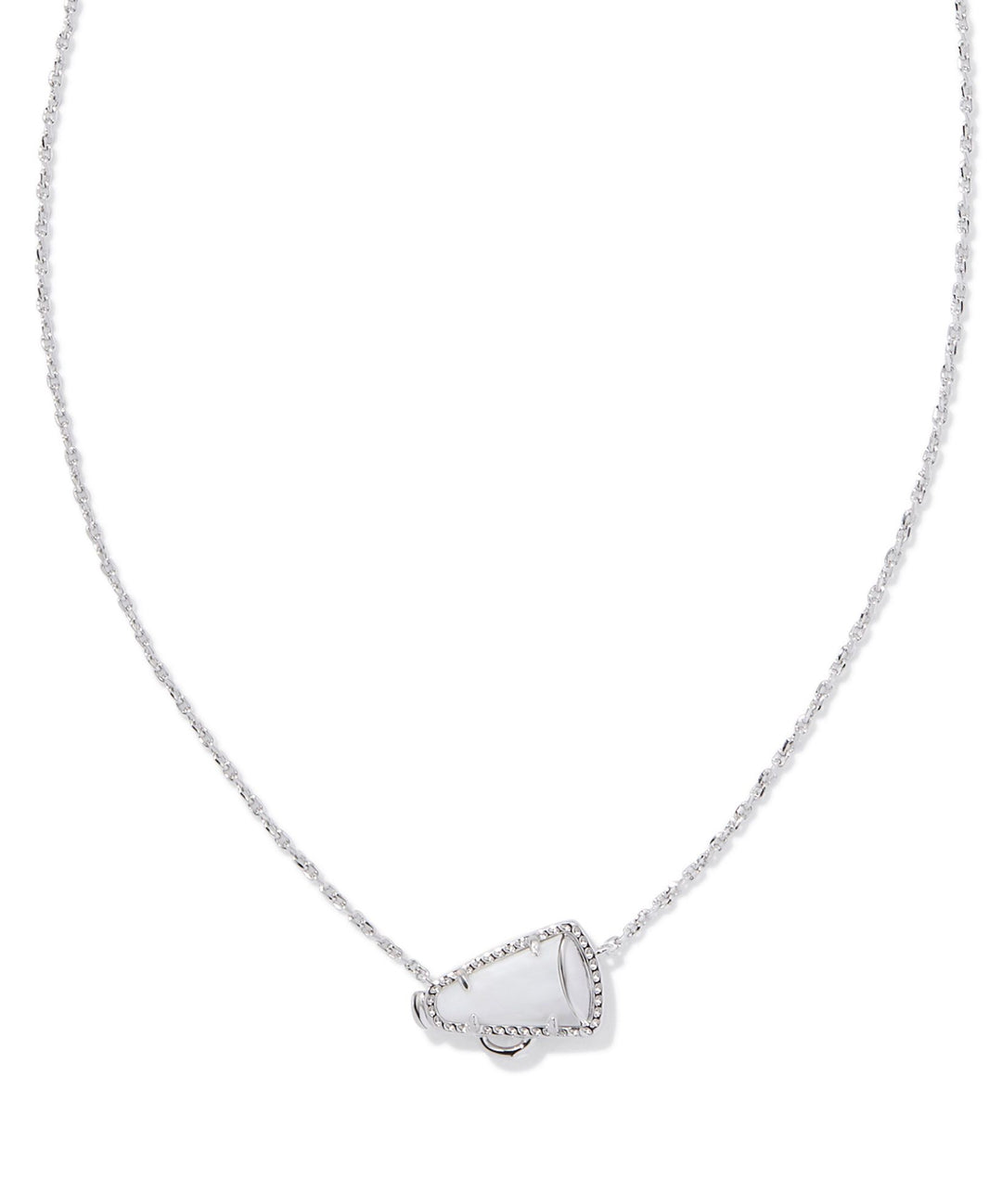 Kendra Scott: Cheer Short Pendant Necklace in Silver White MOP