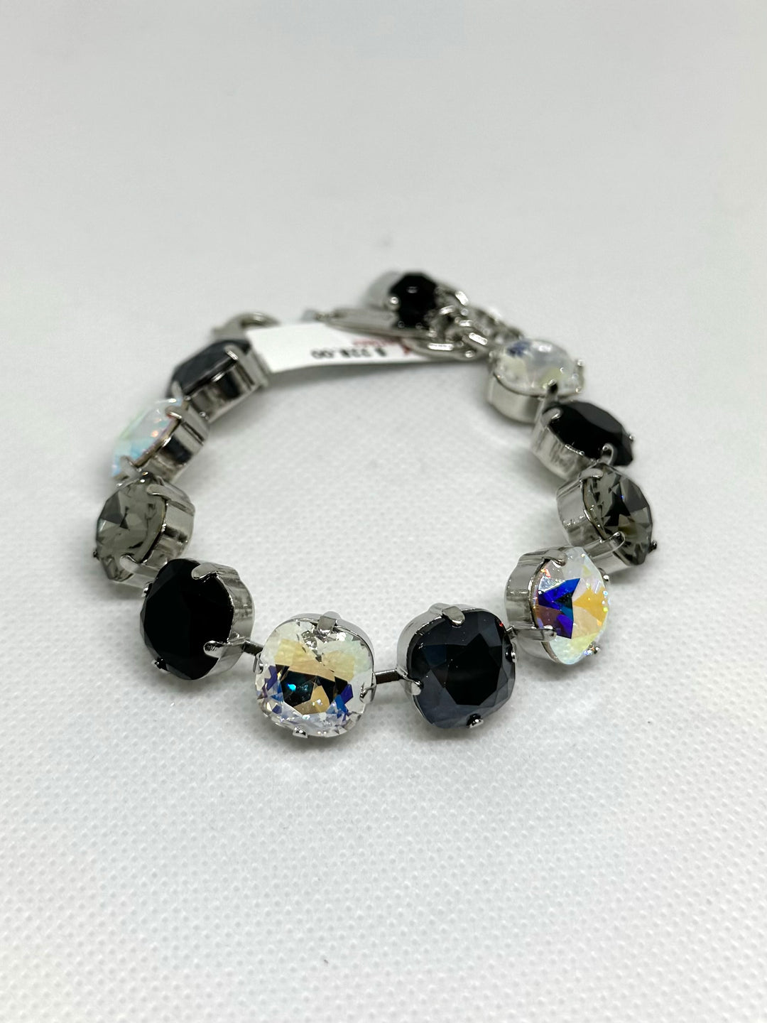 Mariana: Silver Cushion Cut Bracelet in “Obsidian Shore”