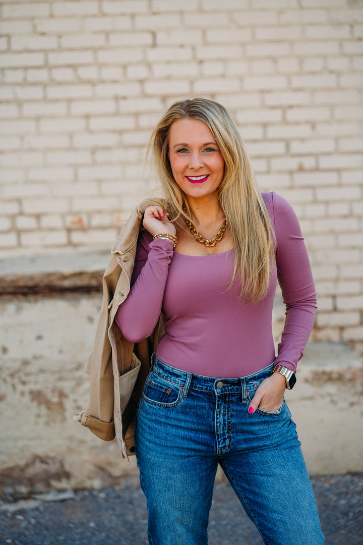 Steve Madden: Yura Bodysuite in Dark Orchid