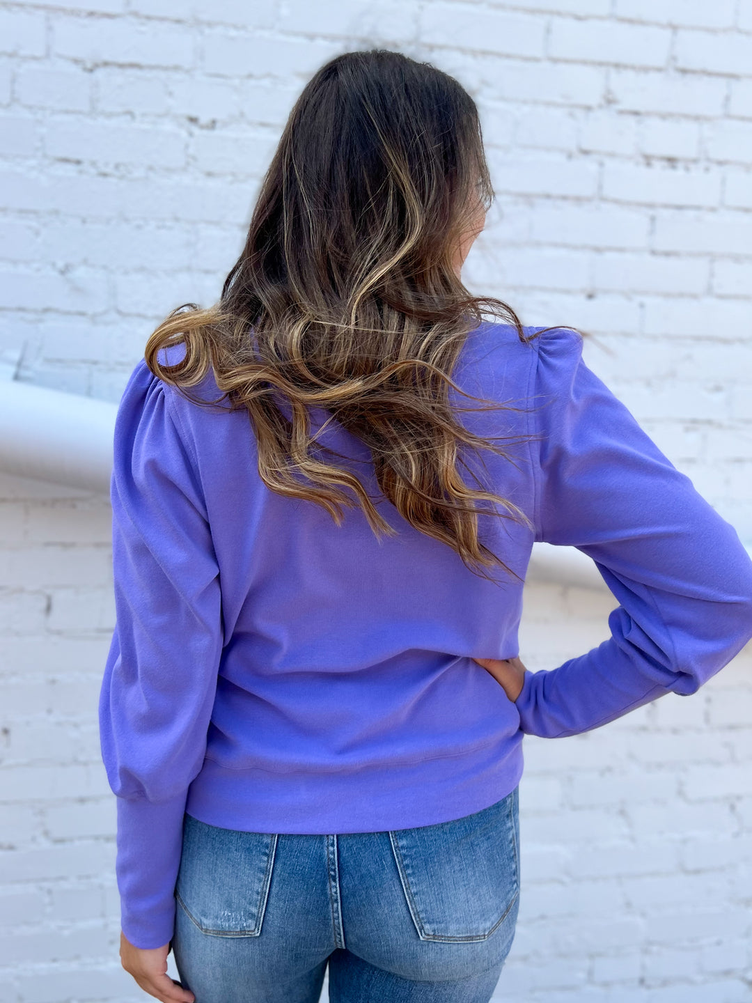 Karen Kane: V Neck Bishop Sleeve Top in Lavender 3L05514