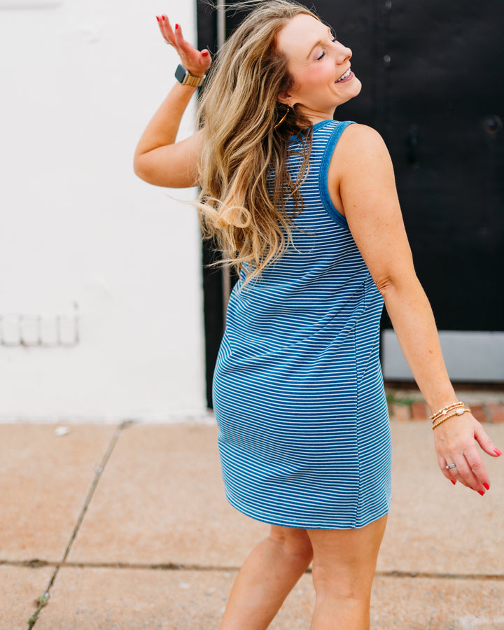 Z Supply: Mathis Striped Mini Dress in Vintage Indigo