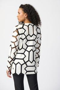 Joseph Ribkoff: Geometric Pattern Dual Fabric Jacket - 241905