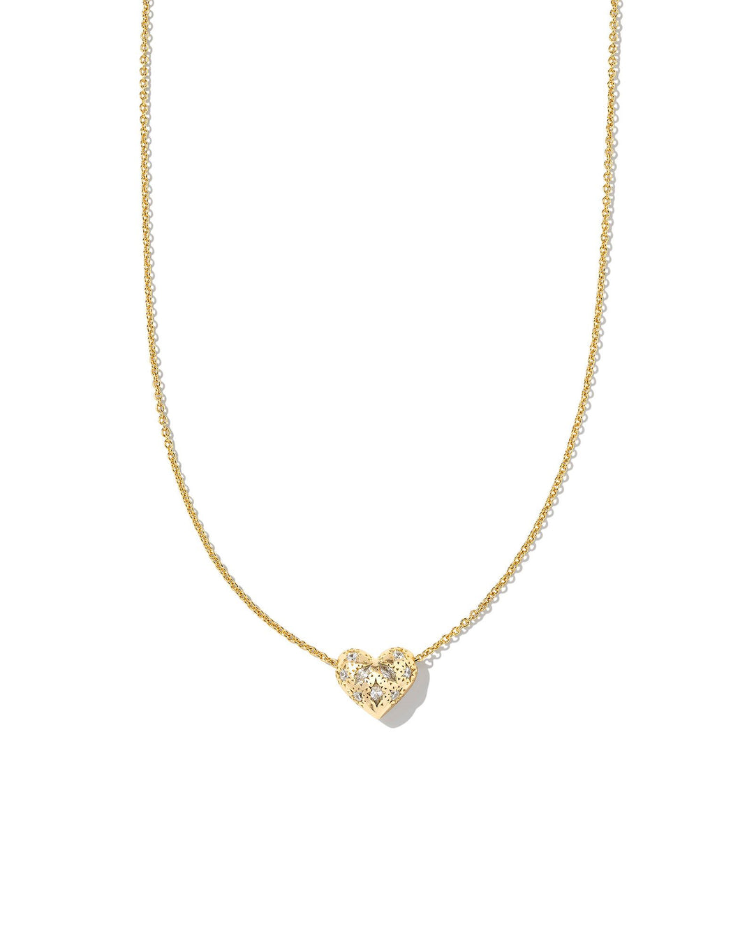 Kendra Scott: Holland Heart Short Pendant Necklace in White Crystal