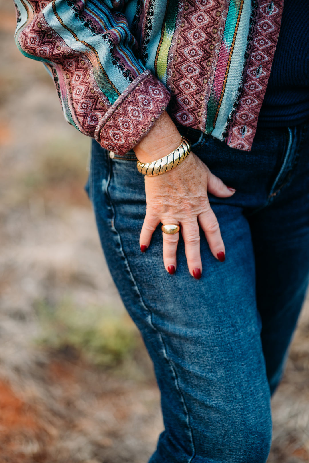 Ivy Jane: Scrape Multi Colored Jacket in Seagrass 121174