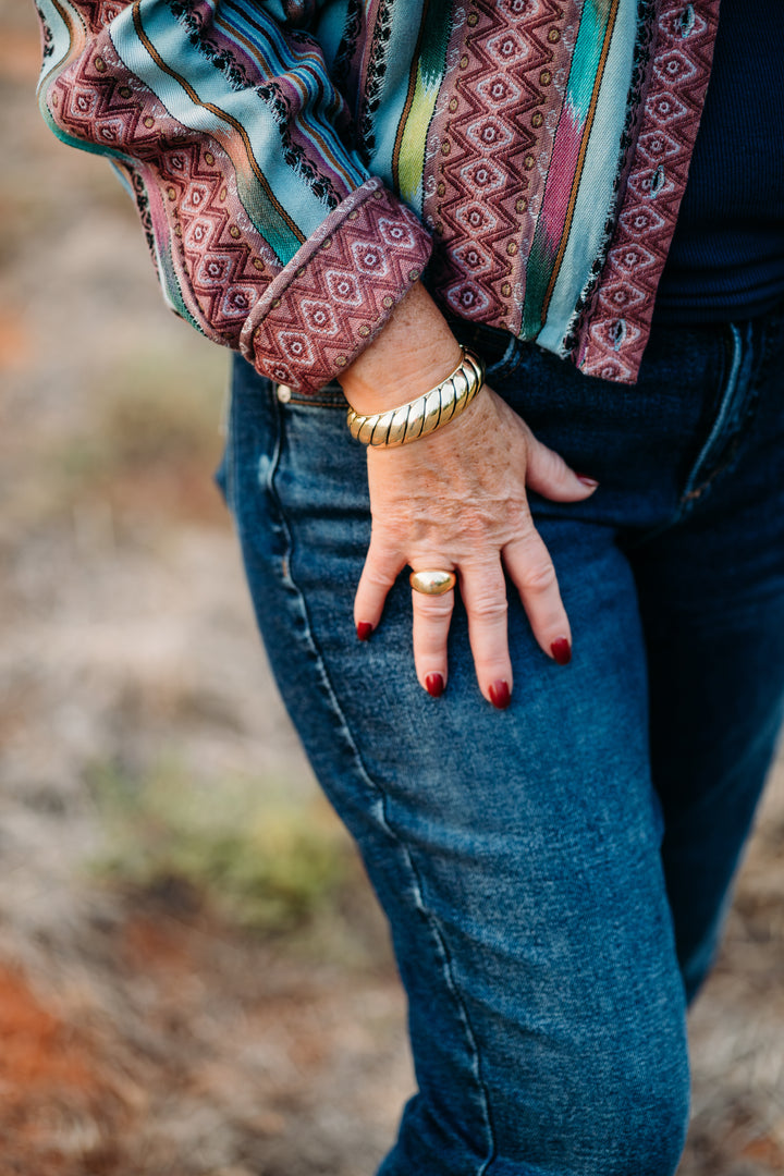 Ivy Jane: Scrape Multi Colored Jacket in Seagrass 121174
