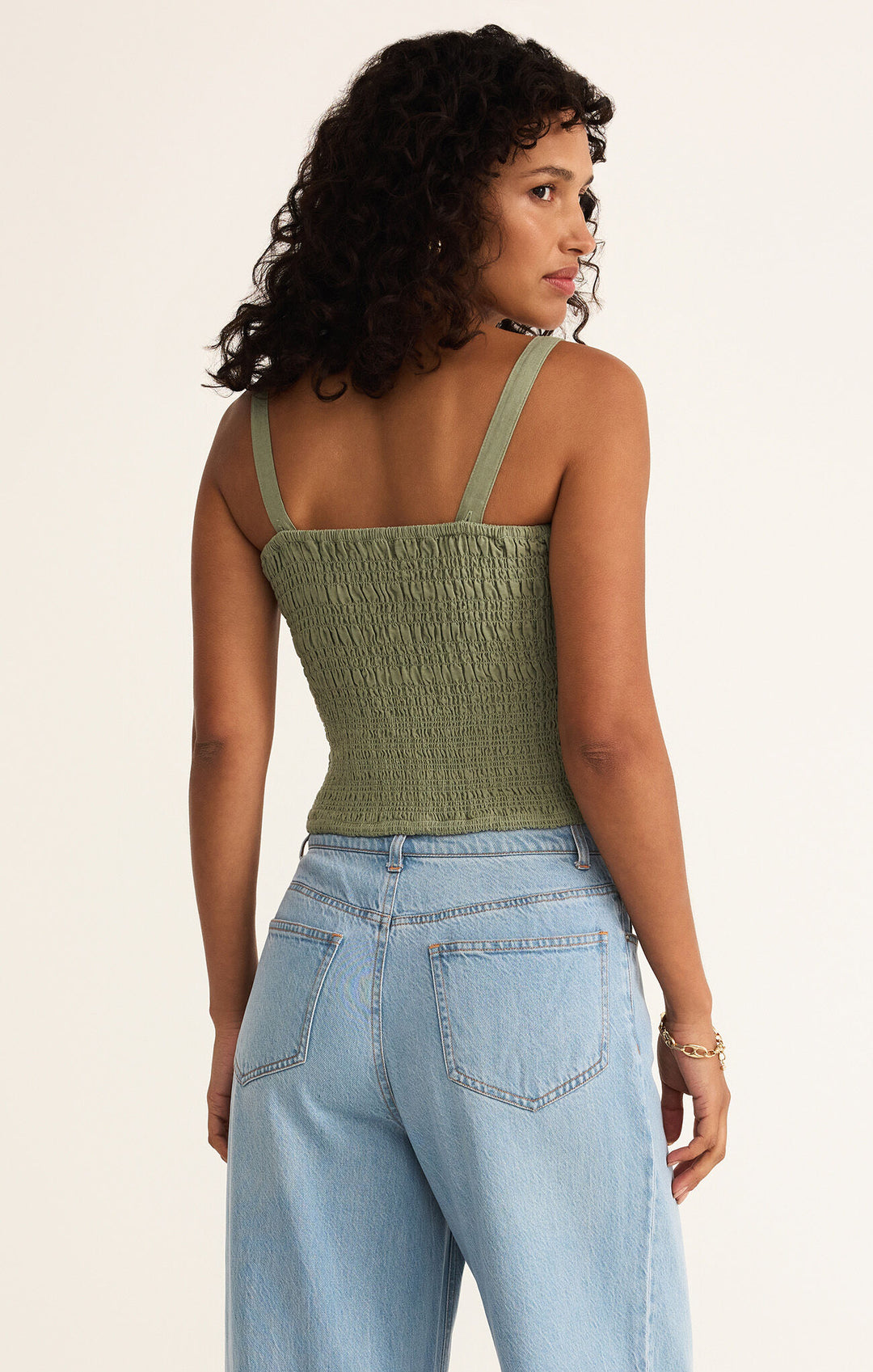 Z Supply: Amelie Linen Top in Avocado
