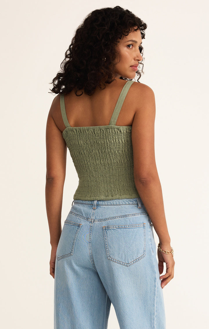 Z Supply: Amelie Linen Top in Avocado