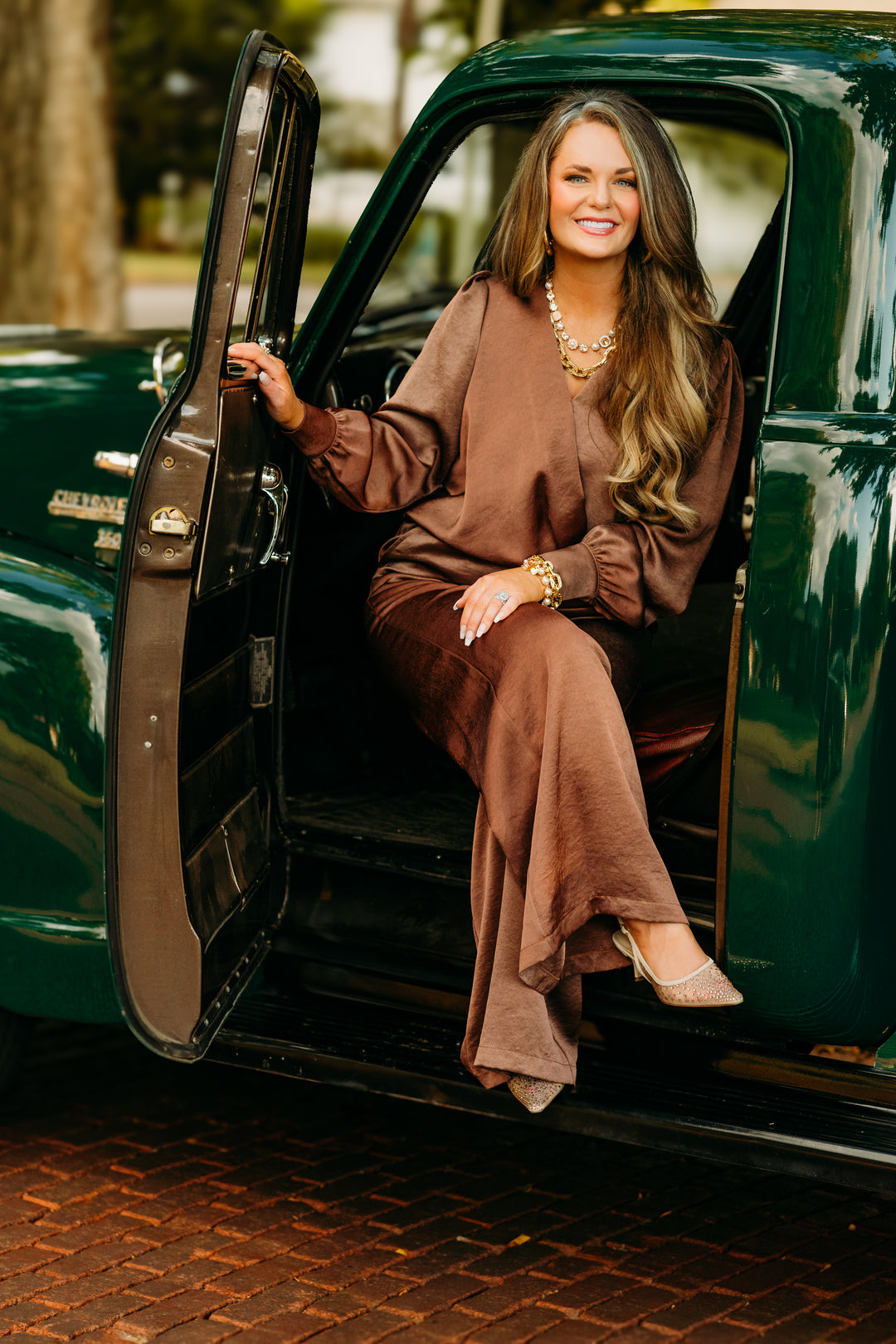 Joseph Ribkoff: Wide Leg Dress Pant Chestnut