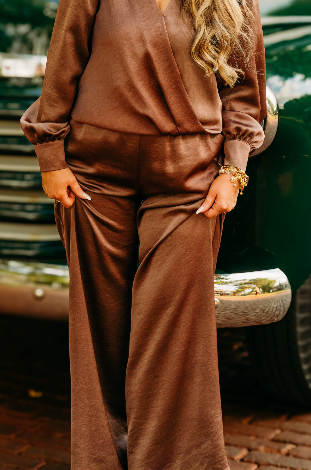 Joseph Ribkoff: Wide Leg Dress Pant Chestnut