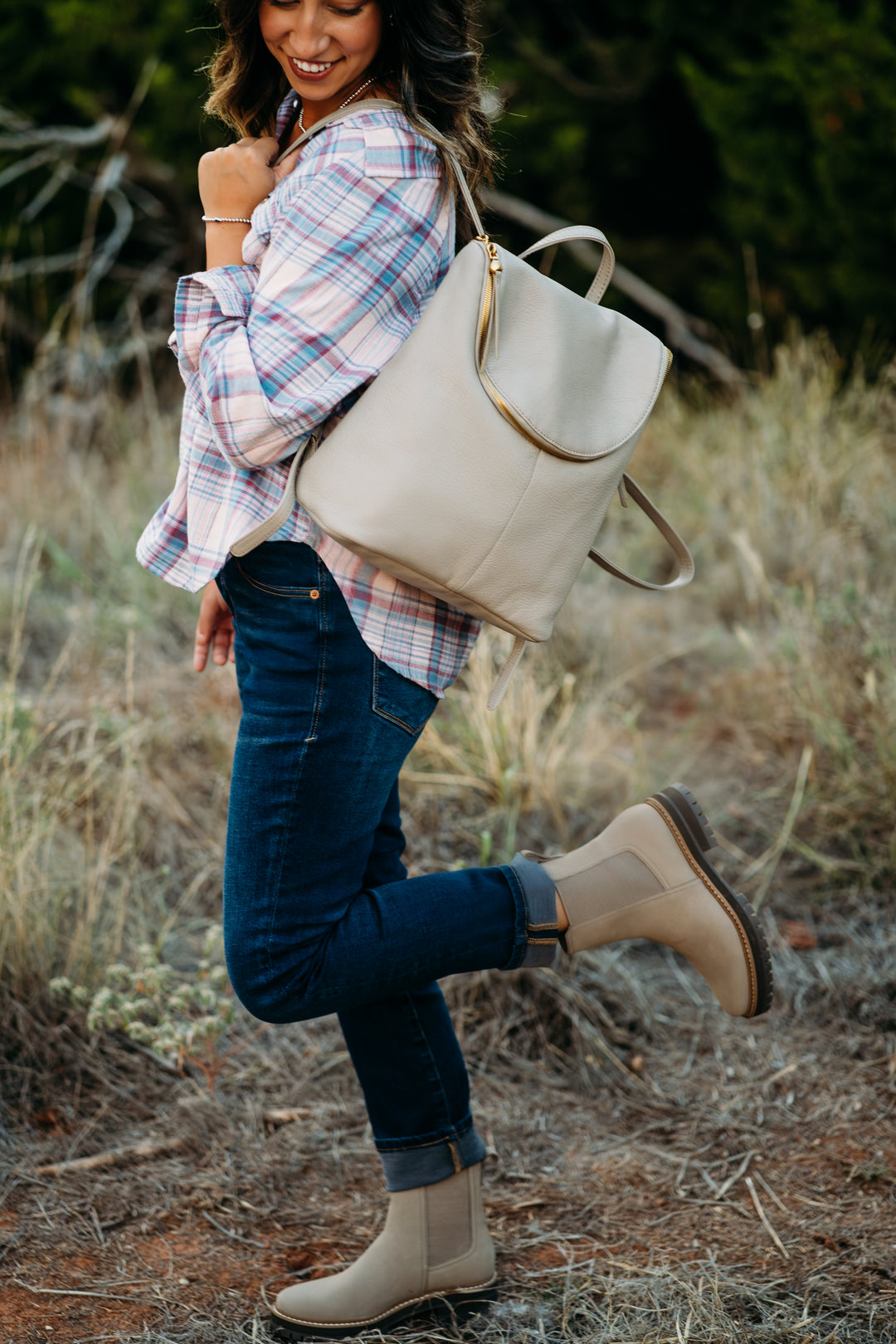 TOMS: Bennet Boot in Nubuck Natural Leather