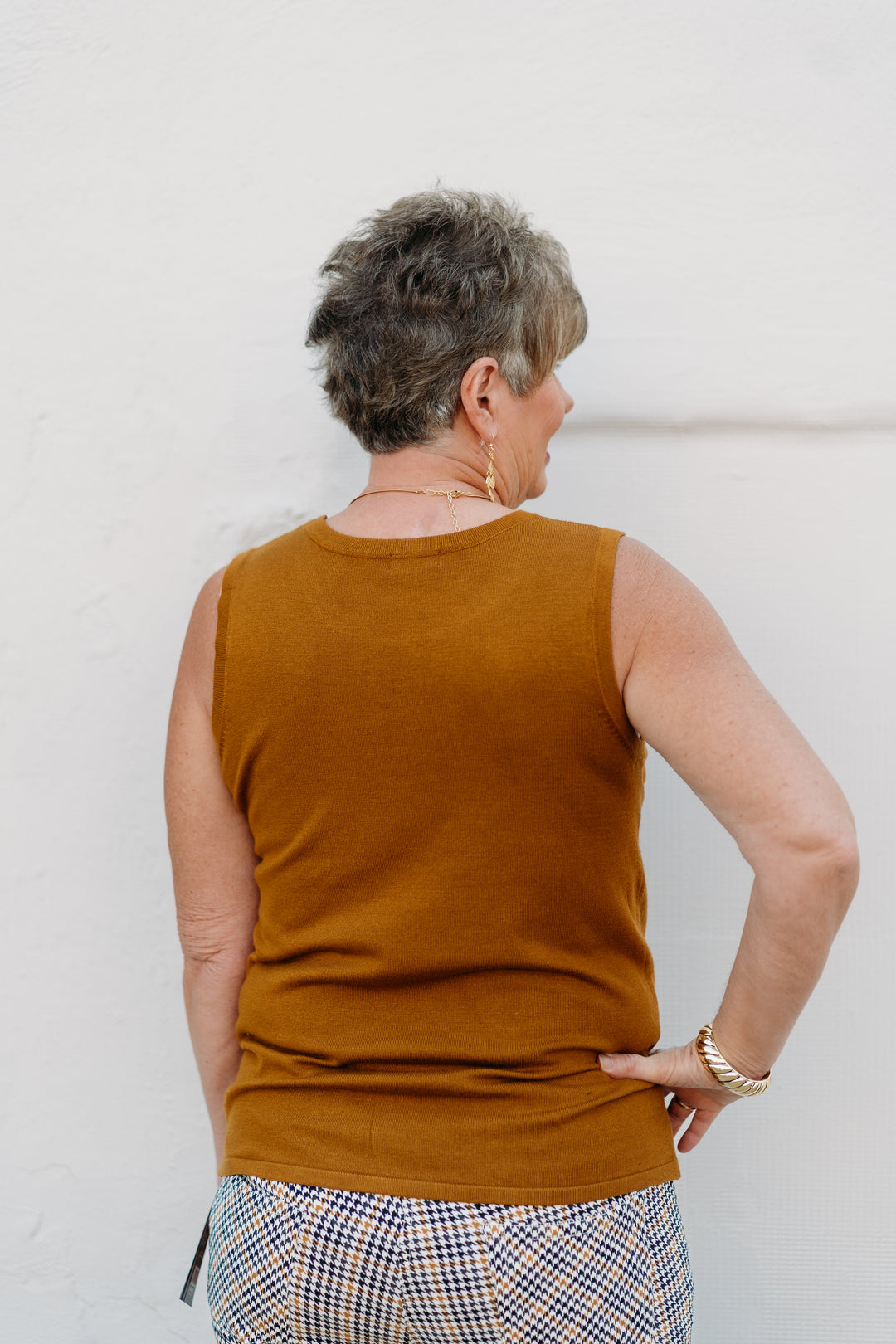 Multiples: Jewel Neck Solid Sweater Tank Top M44107KM - 239 TOBBRN