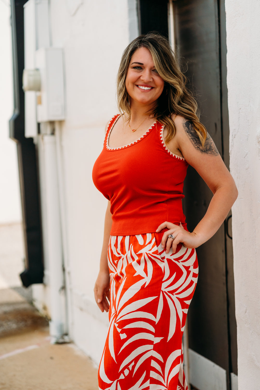 Z Supply: Jaidynn Rib Tank in Cabana Red