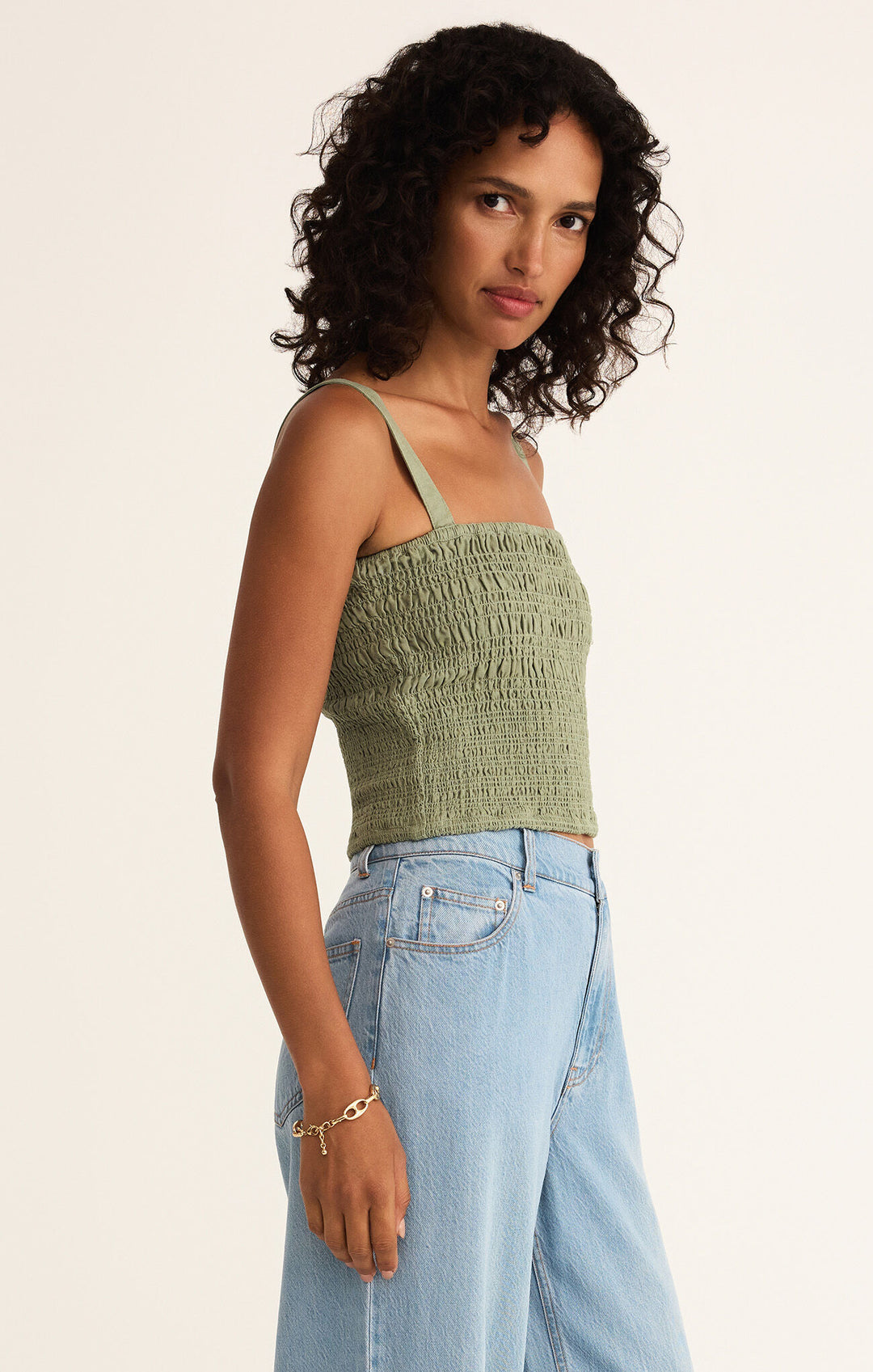 Z Supply: Amelie Linen Top in Avocado