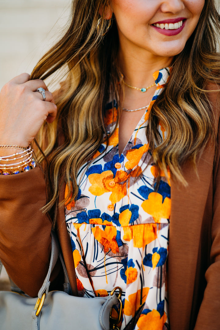 Joy Joy: Autumn Petals Batwing Top 69G7498