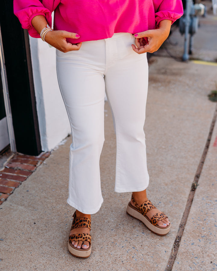 Liverpool: Hannah Crop Flare in White