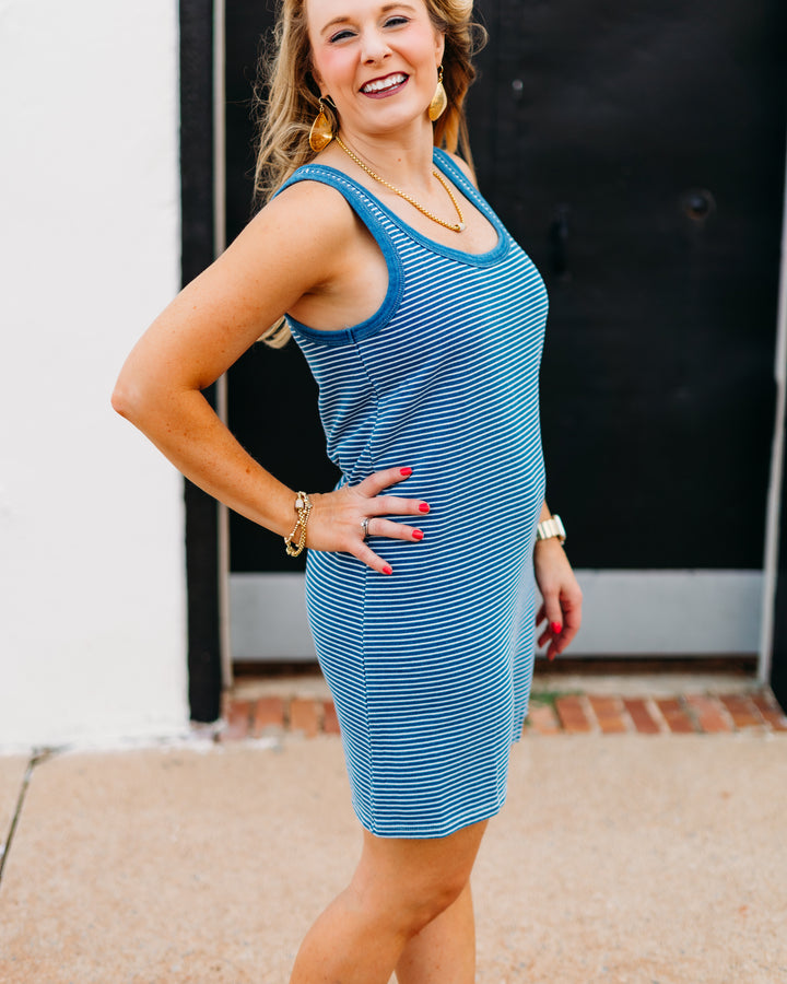 Z Supply: Mathis Striped Mini Dress in Vintage Indigo