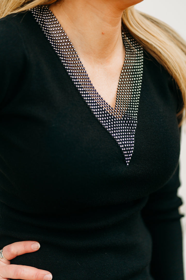 Frank Lyman: Black sweater 244698U