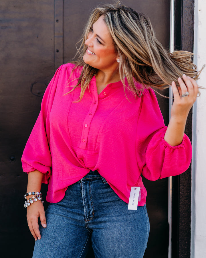 Tribal: Long Sleeve W/ Folded Hem in Cherry Pink (5971O-4835)