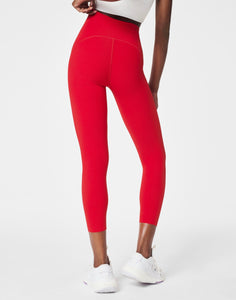 Spanx: Booty Boost Active Contour Rib 7/8 Leggings in Spanx Red 50330R