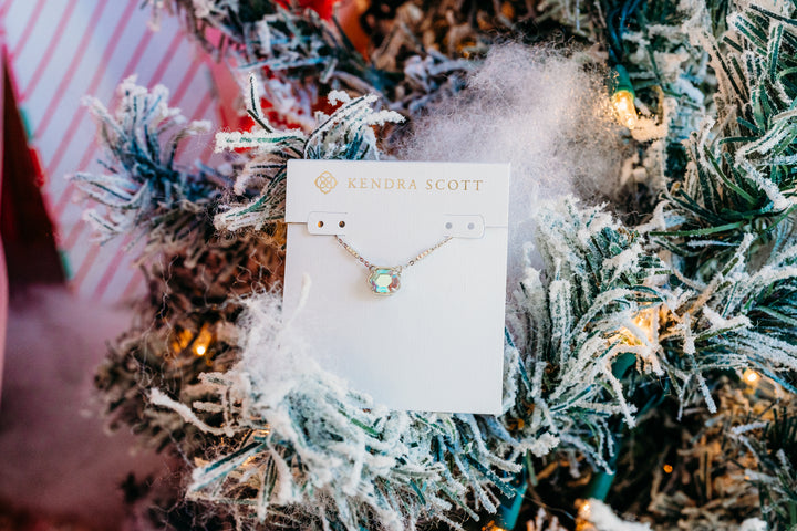 Kendra Scott: Mabel Rhodium Necklace in Dichroic Glass