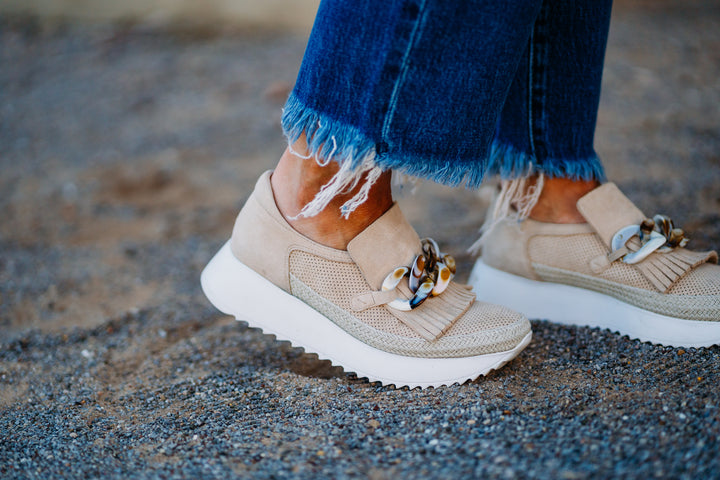 Vaneli: Qerene Sneaker in Nude Suede