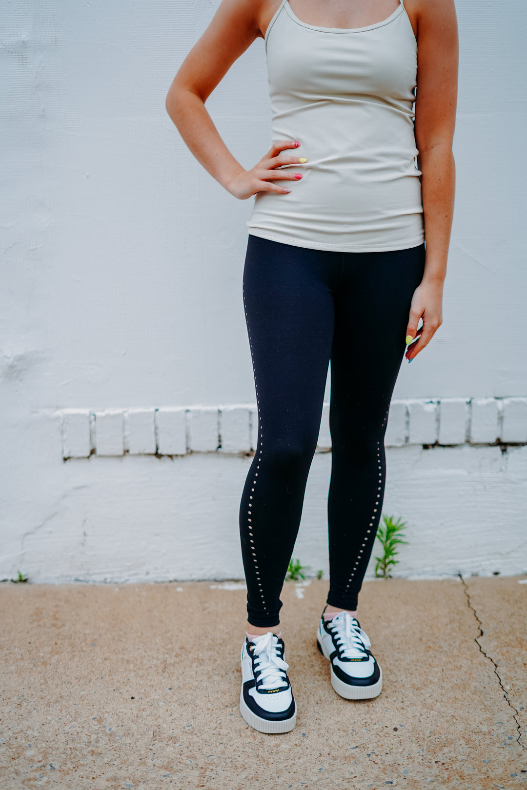 Glyder: Laser Cut 7/8 Black Legging