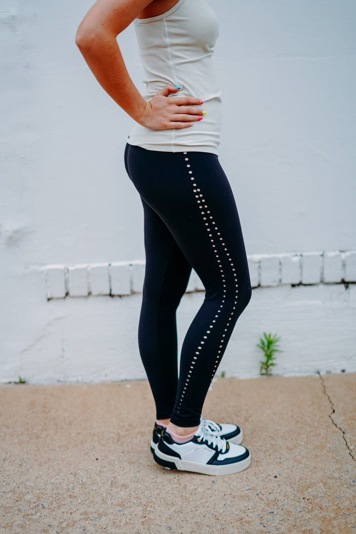Glyder: Laser Cut 7/8 Black Legging