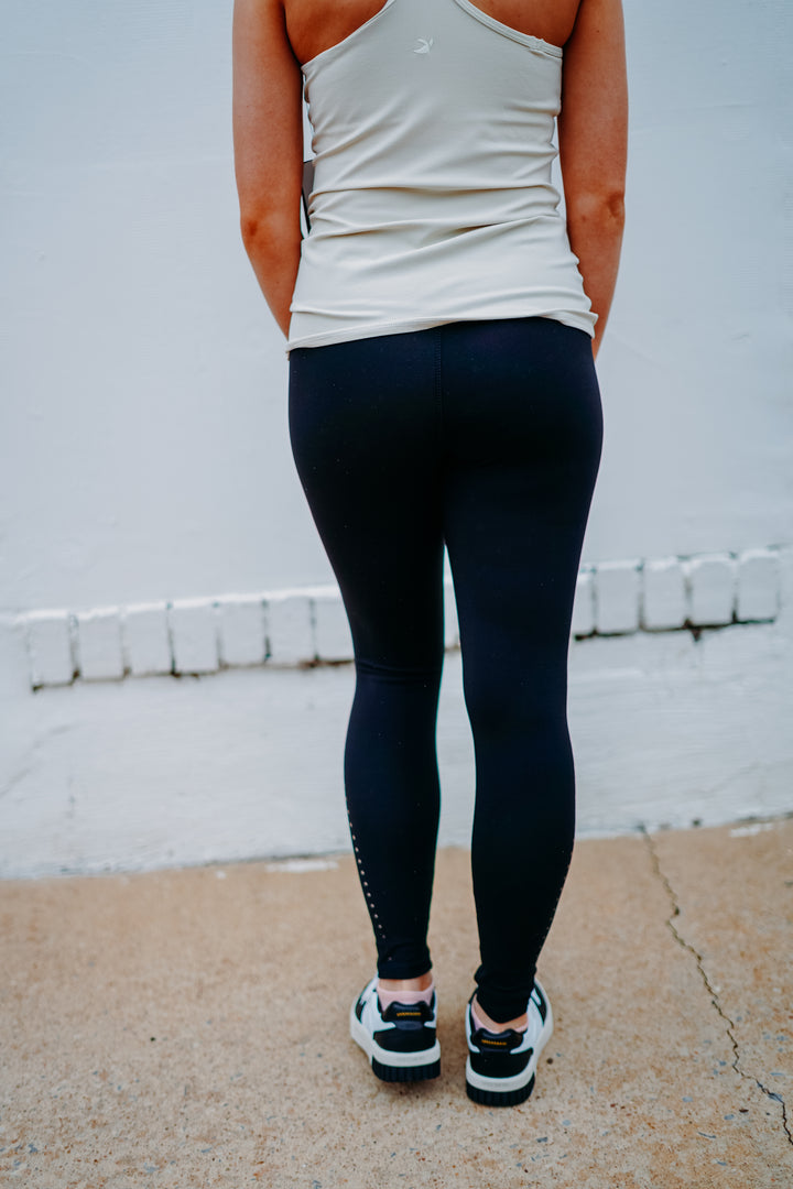 Glyder: Laser Cut 7/8 Black Legging