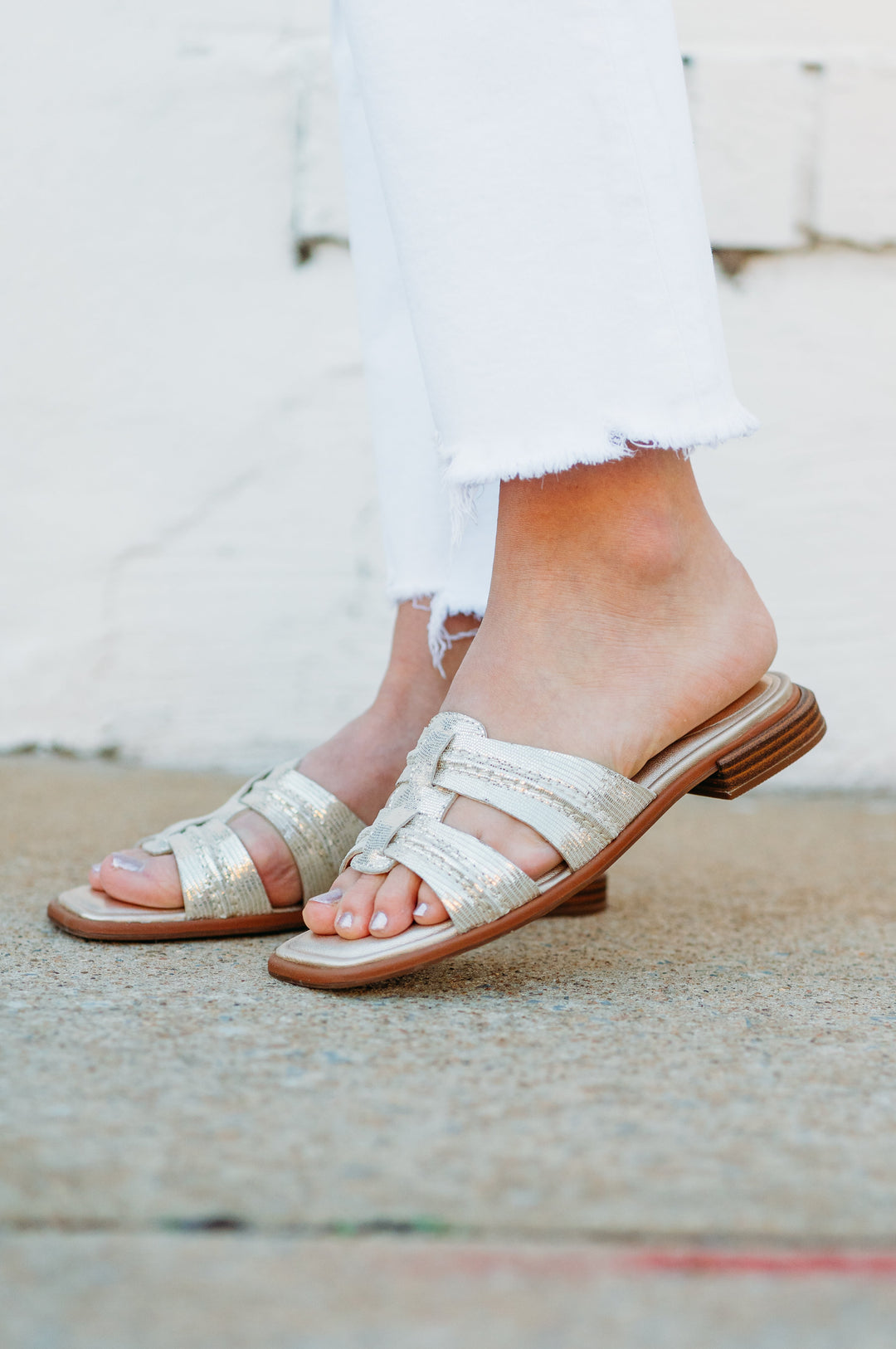 Clarks: Ariany Mule in Champagne Interest