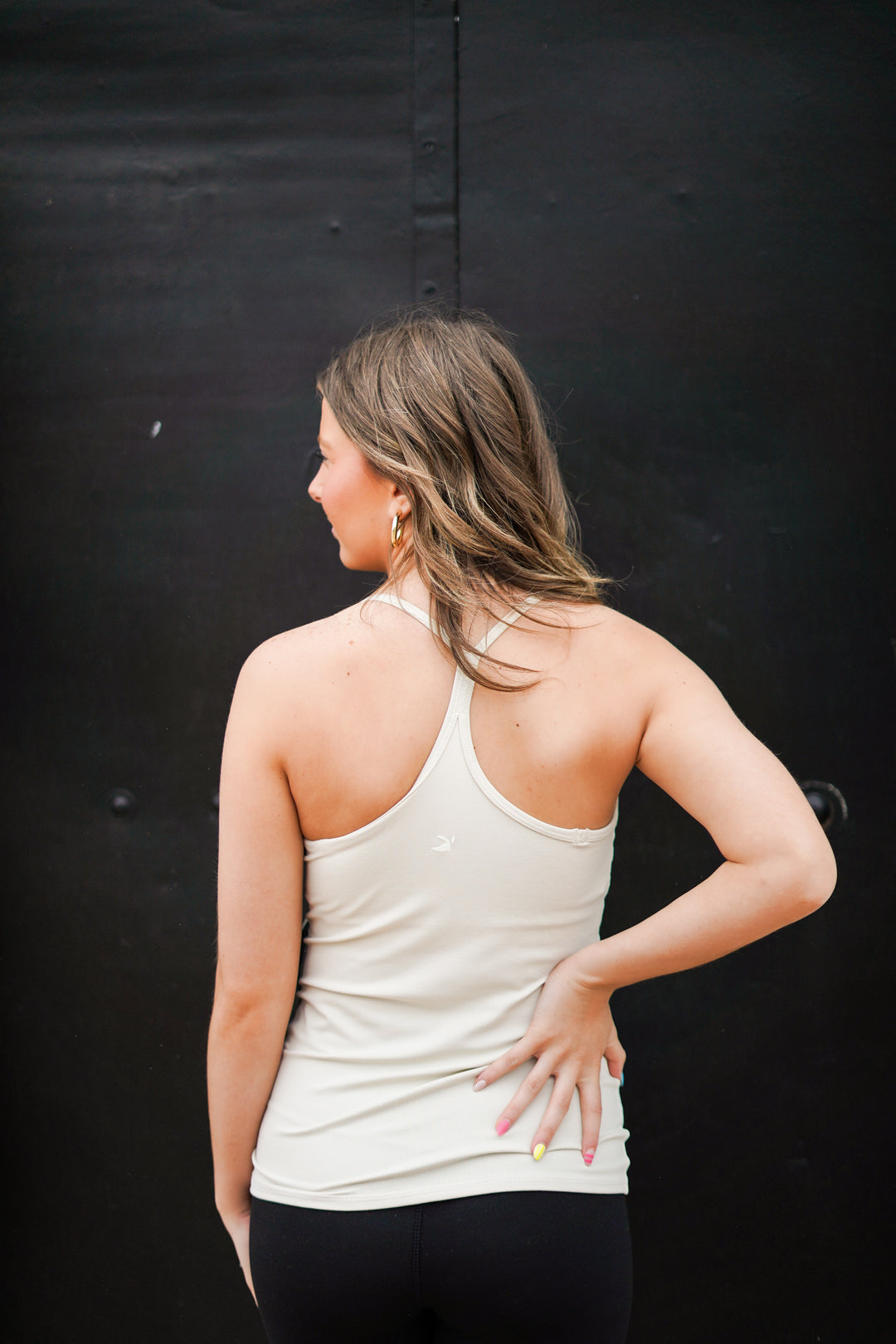 Glyder: Spaghetti Strap Tank in Off-White