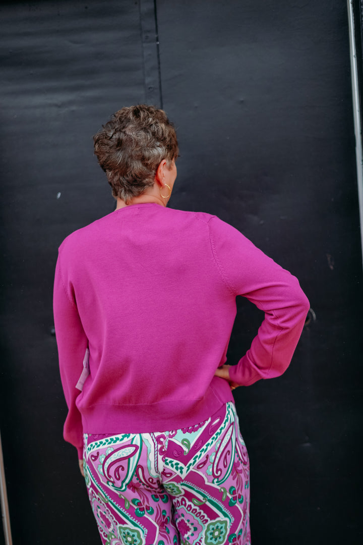 Karen Kane: Long Sleeve Cardigan Sweater in Orchid