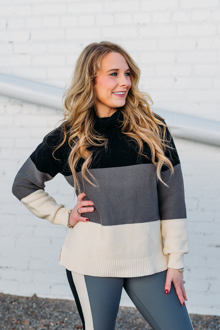 Glyder: Aspen Sweater in Black, Carbon, and Oatmilk