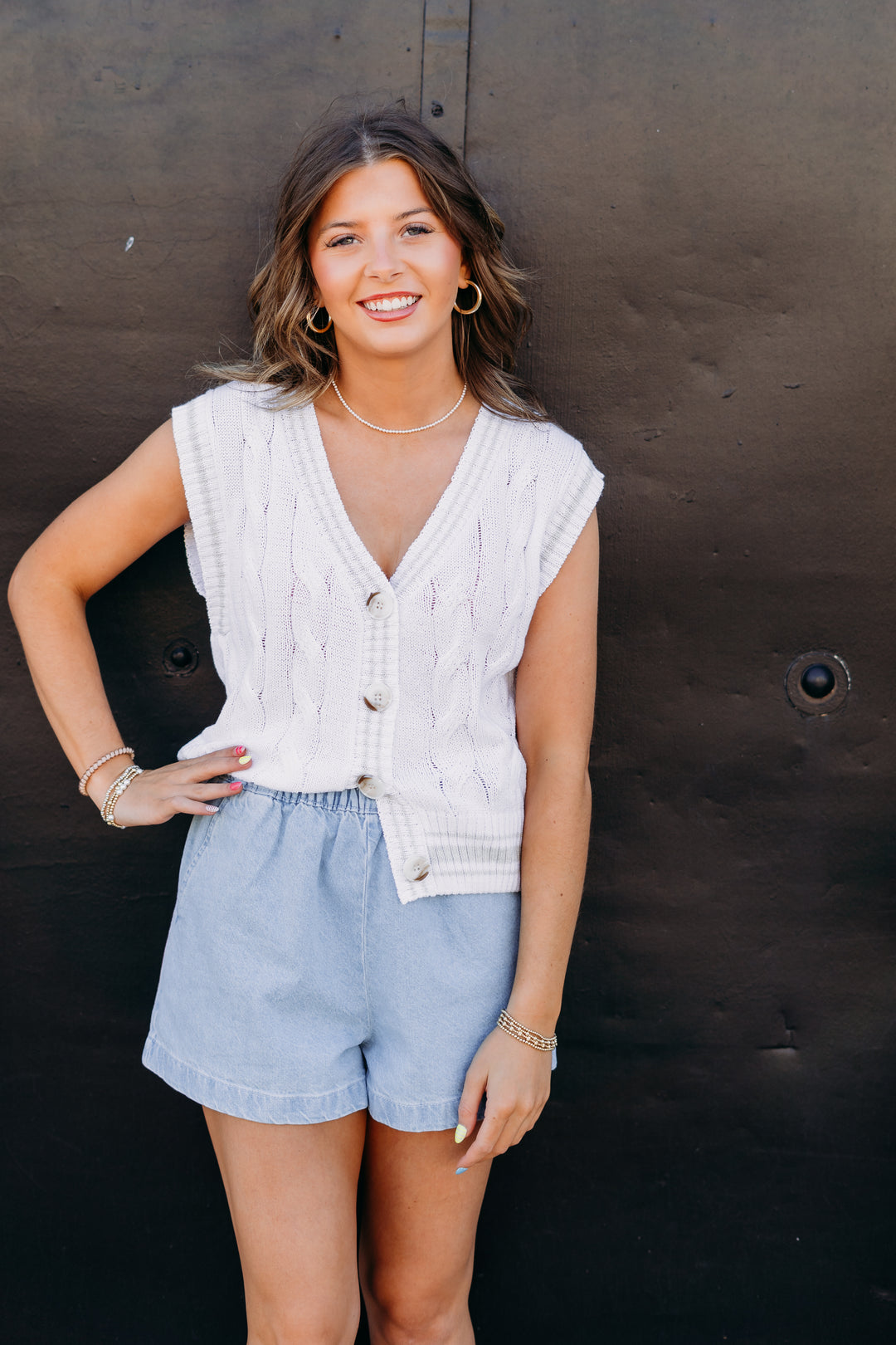 Z Supply: Fairway Knit Vest in White