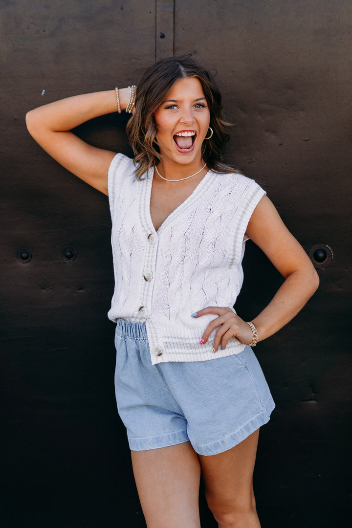 Z Supply: Fairway Knit Vest in White