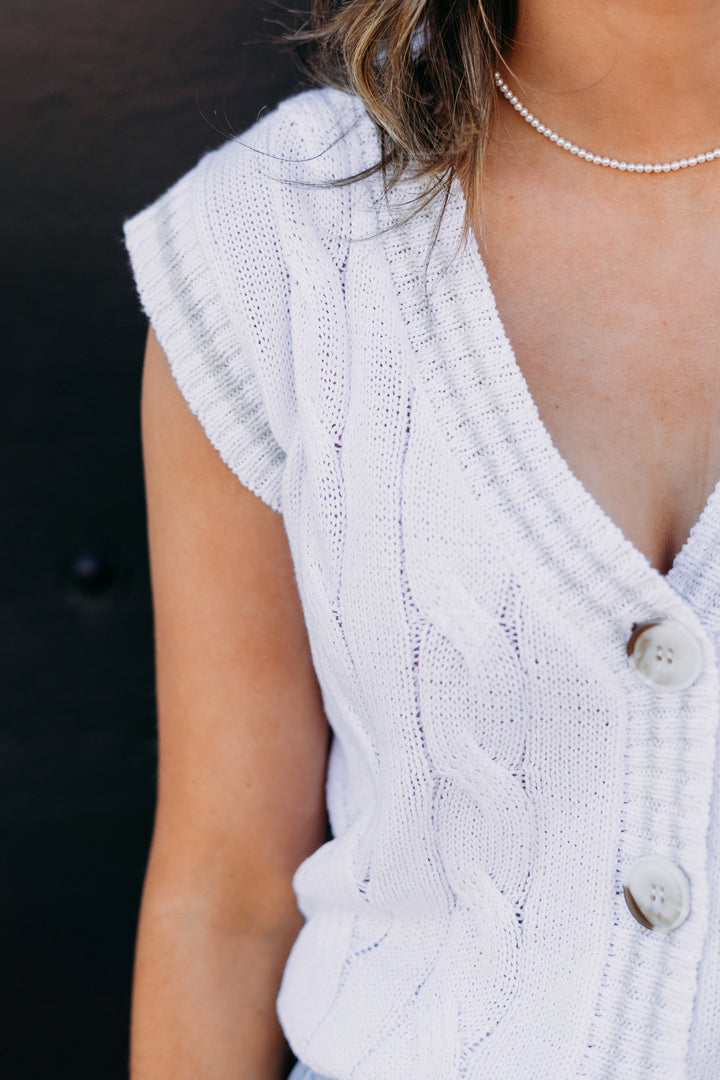 Z Supply: Fairway Knit Vest in White