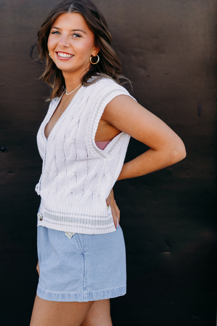 Z Supply: Fairway Knit Vest in White