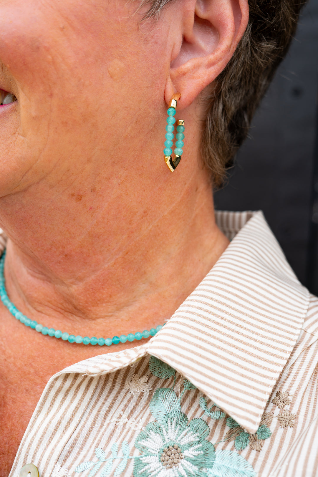 Multiples: Roll Tab Front Button Shirt W/ Embroidery (M35411BM)