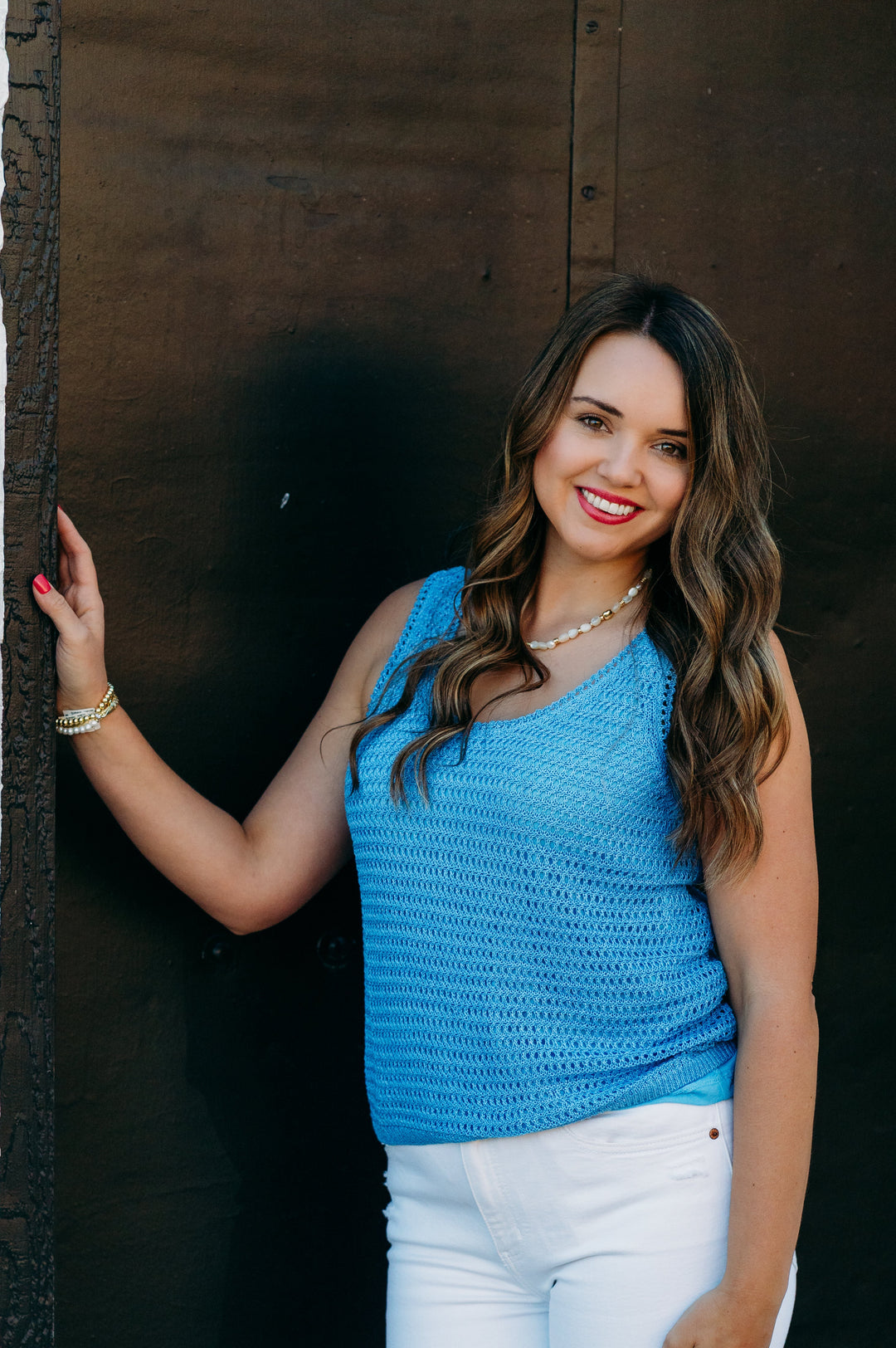 Tribal: Crochet Tank Top in Deep Sea