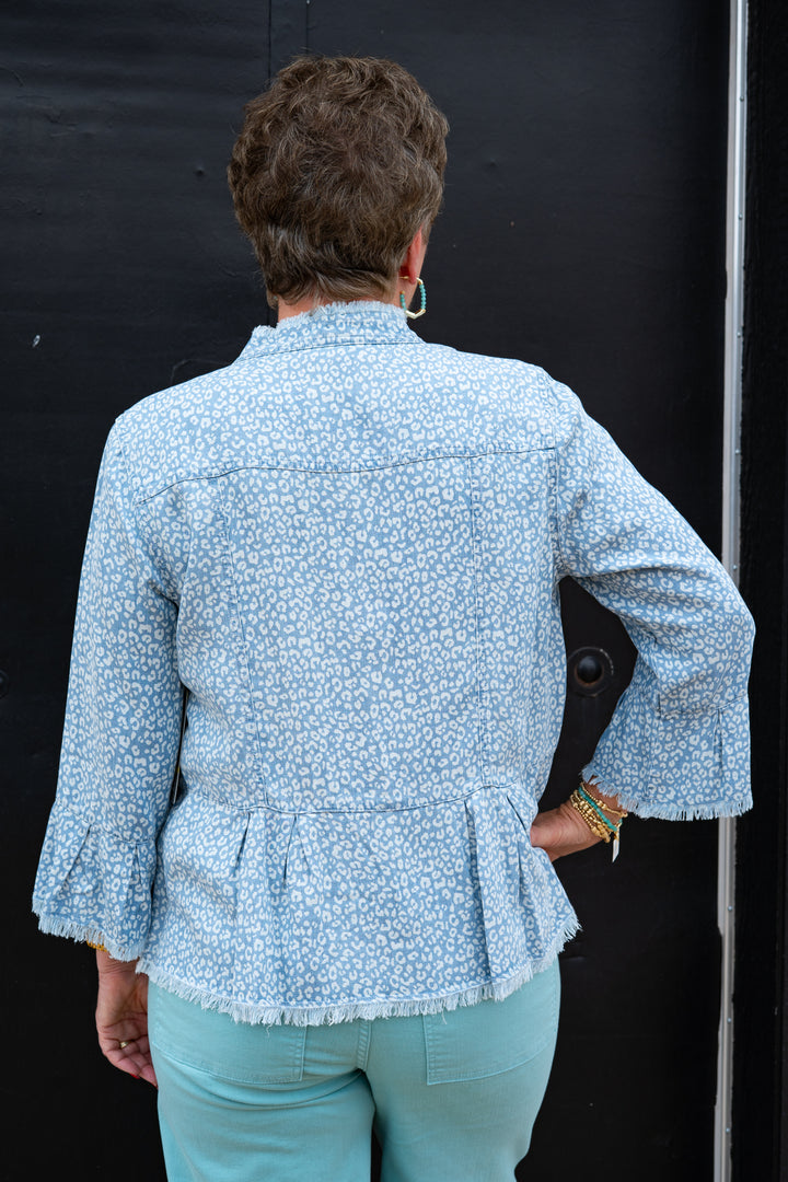 Multiples: 3/4 Flounce Sleeve Button Front Jacket (M35407JM)