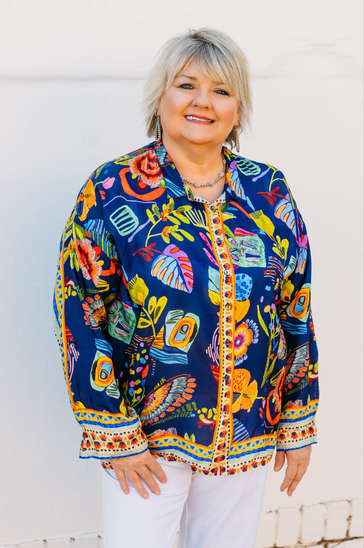 Johnny Was: The Audrey Oversized Shirt in Far Out