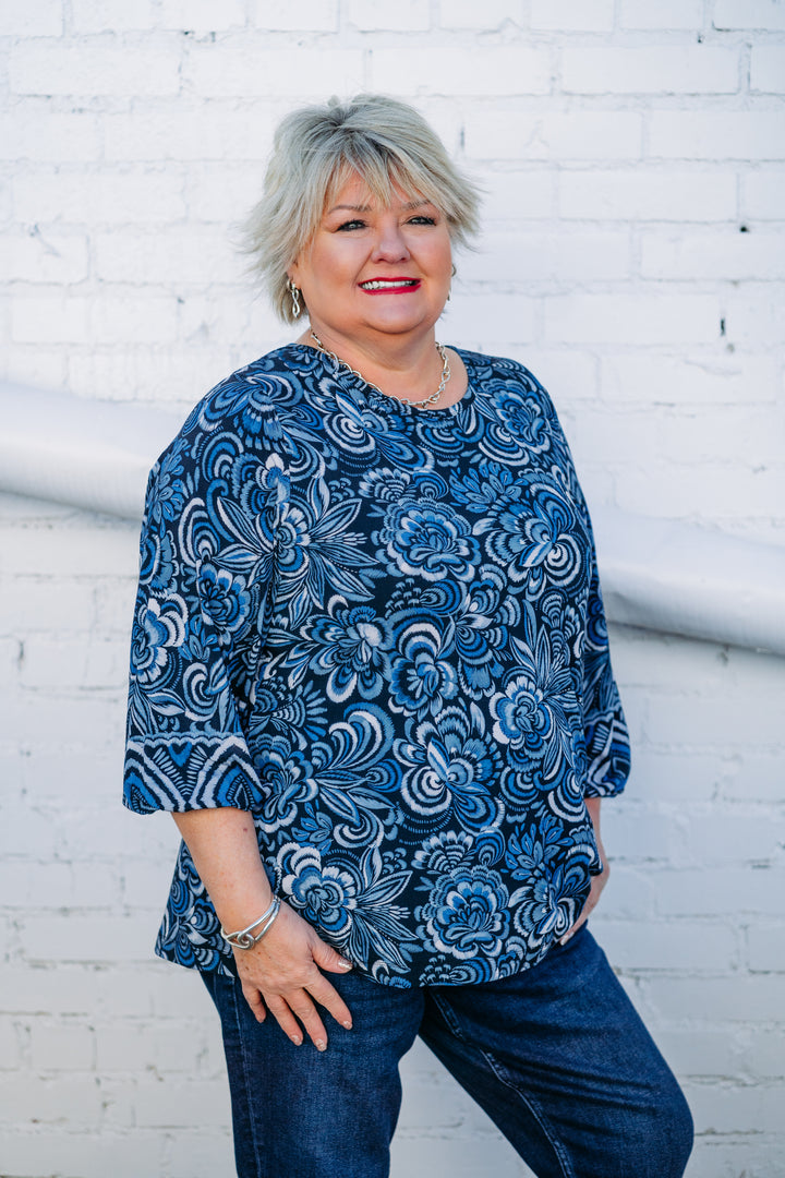 Johnny Was: The Janie Favorite Puff Sleeve Knit Tee in Feathery T12524-E