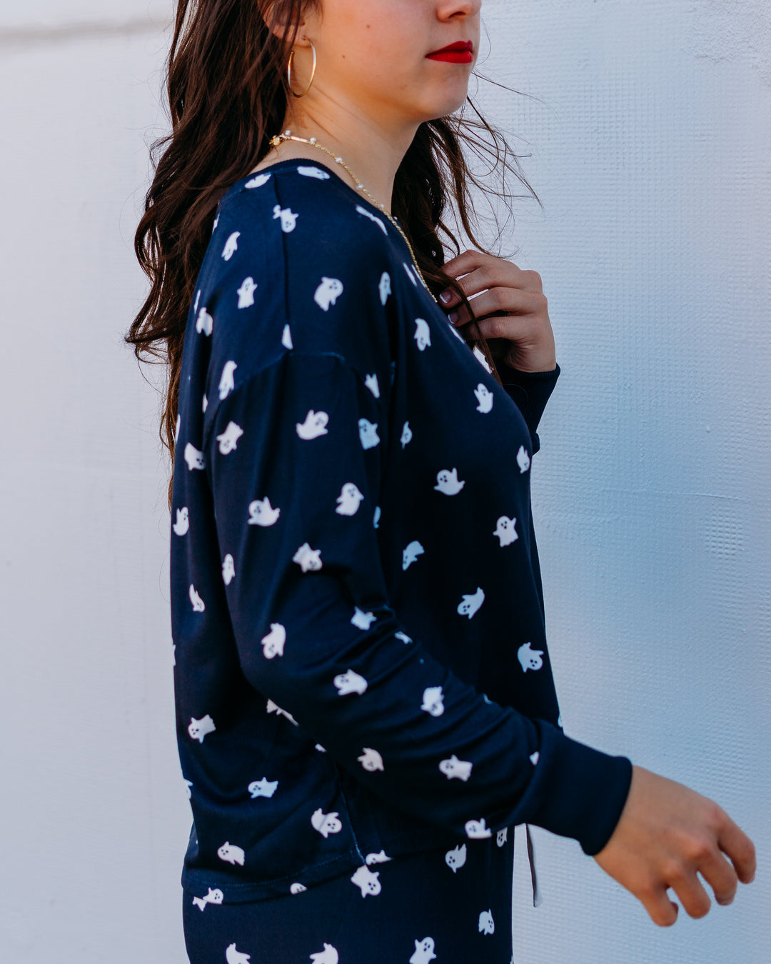 Z Supply: Regan Ghost Long Sleeve Top in Black San