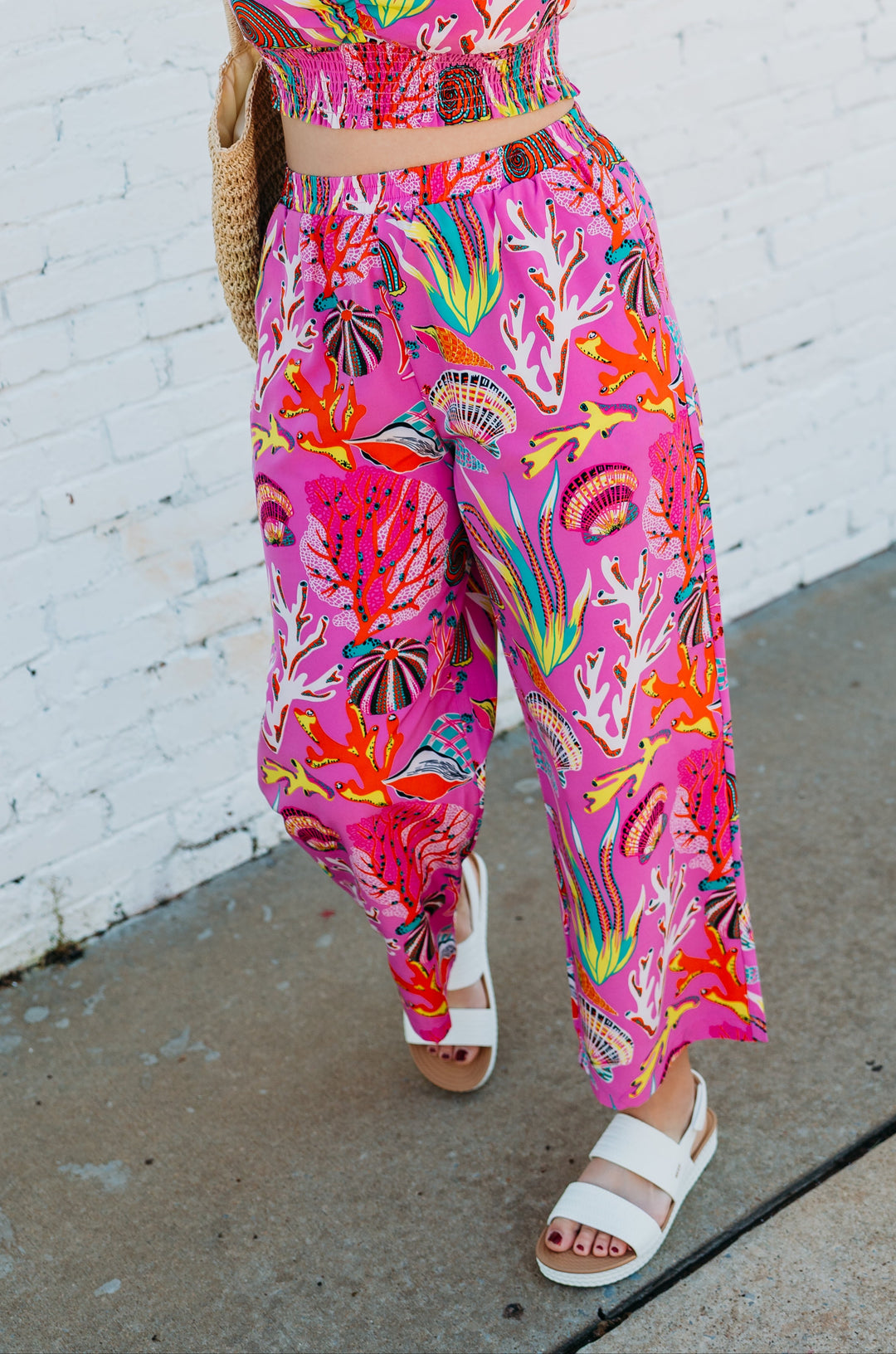 Joy Joy: Seashells Pink Palazzo Pant 72D7541A