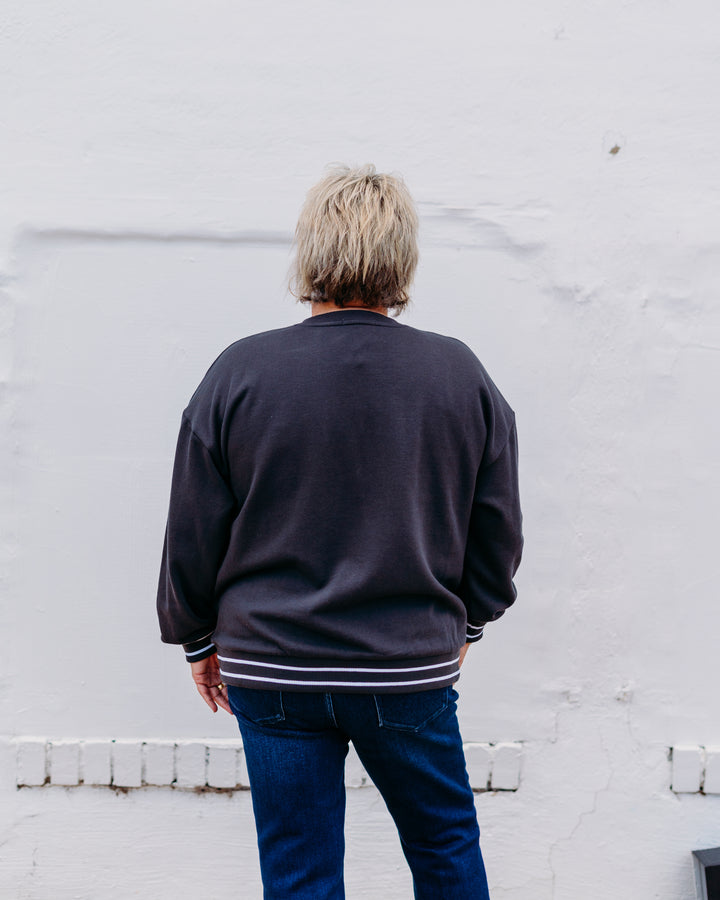 Z Supply: Oversized Go Team Sweatshirt in Black Sand