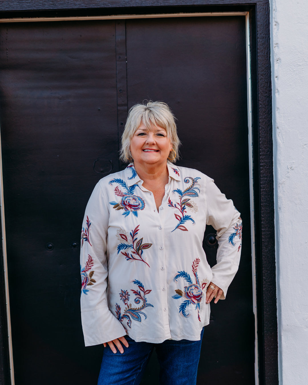 Johnny Was: Vintage Button Down Shirt in Shell