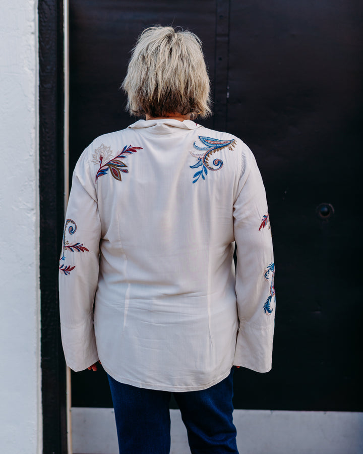 Johnny Was: Vintage Button Down Shirt in Shell