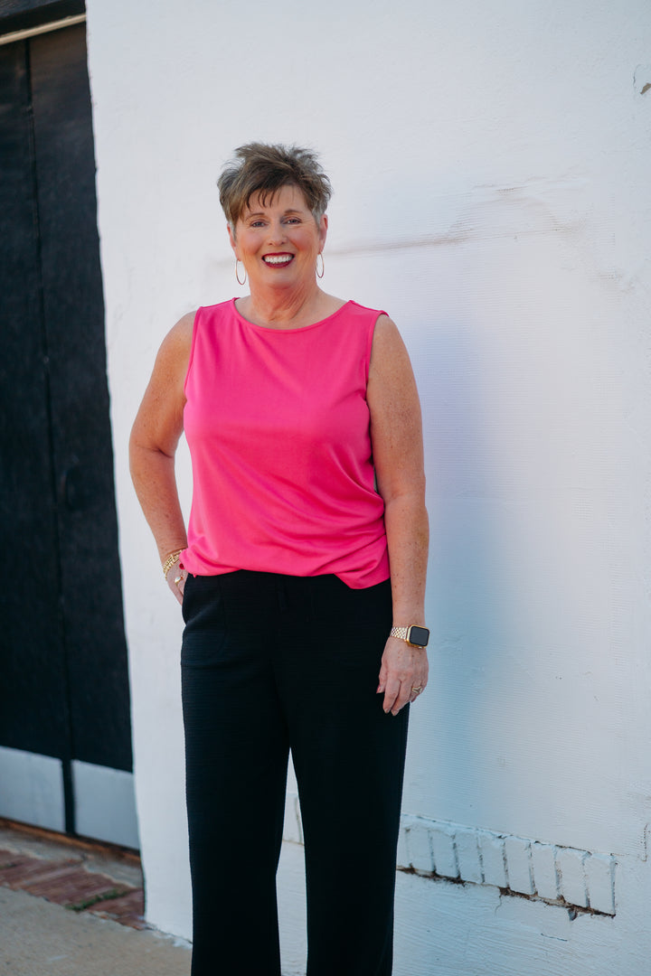 Multiples: (Fiesta) Solid Knit Tank Top in Magenta M25103TM