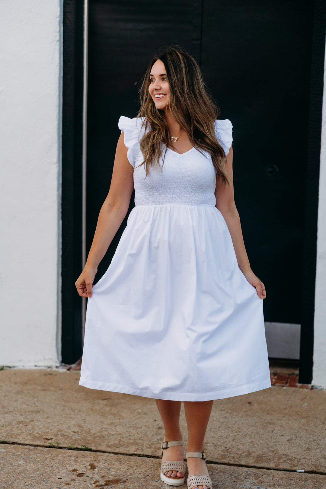 Steve Madden: Gray Dress in White White